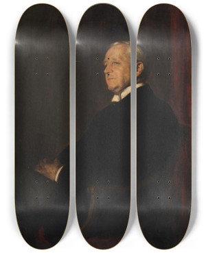 Triptych art skateboard deck of Carl Von Marr Portrt Richard Bestehorn by Carl Von Marr (1858-1936)