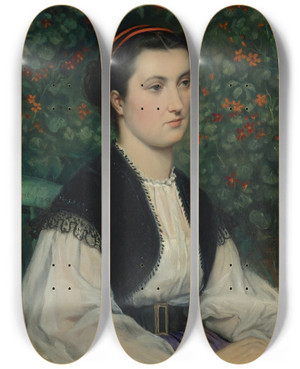 Triptych art skateboard deck of James Tissot Portrait Of A Lady by James Tissot (1836-1902) Triptych art skateboard deck of James Tissot Portrait Of A Lady by James Tissot (1836-1902)