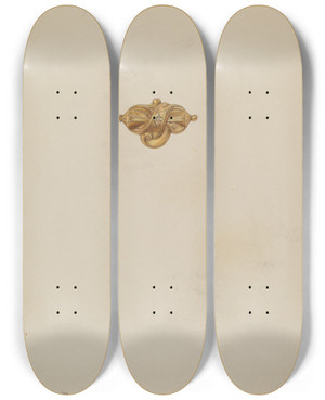 Triptych art skateboard deck of Dorothy Dwin Brooch_2 by Dorothy Dwin