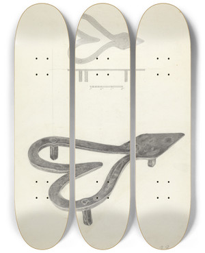 Triptych art skateboard deck of Benjamin Resnick Flatiron Holder by Benjamin Resnick