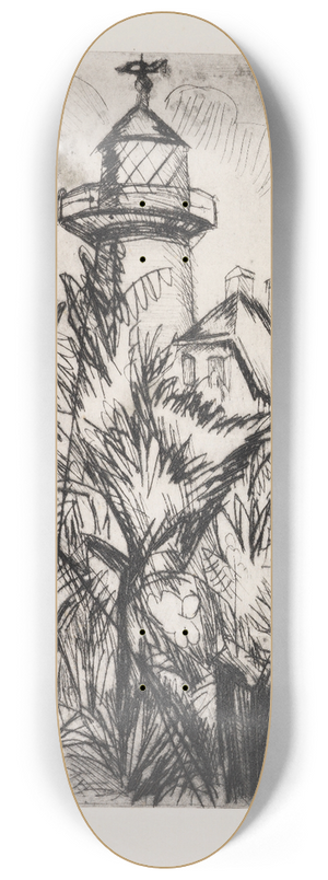 Ernst Ludwig Kirchner - Leuchtturm im Grnen, Fehmarn 8.25 inch art skate deck