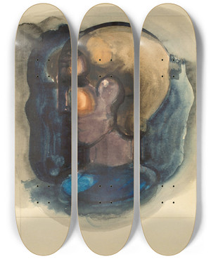 Triptych art skateboard deck of Oskar Schlemmer Profilkopf In Fleckformen by Oskar Schlemmer (1888-1943)