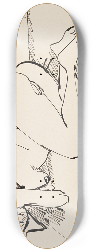 Ernst Ludwig Kirchner - Liegender Mdchenakt (Akt vor Wandbehang) 8.25 inch art skate deck