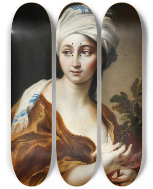Triptych art skateboard deck of Stefano Maria Legnani An Allegory Of Virtue by Stefano Maria Legnani (1661-1713)