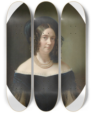Triptych art skateboard deck of Anton Einsle Erzherzogin Dorothea by Anton Einsle (1801-1871)