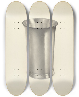 Triptych art skateboard deck of Aaron Fastovsky Beaker by Aaron Fastovsky