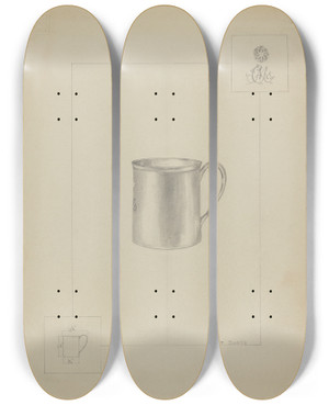 Triptych art skateboard deck of Hester Duany Silver Cup_1 by Hester Duany (1891-1964)