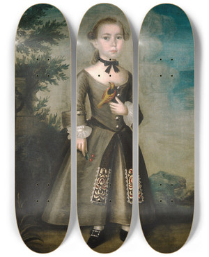 Triptych art skateboard deck of Joseph Badger James Badger by Joseph Badger (1708-1765)