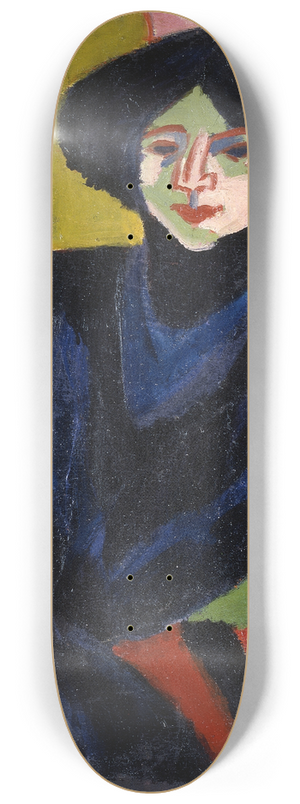 Ernst Ludwig Kirchner - Portrait of a Woman 8.25 inch art skate deck