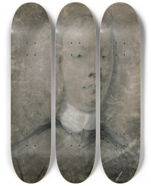 Triptych art skateboard deck of Thomas Hickey Sir Fielding Ould 17101789 Male Midwife by Thomas Hickey (1741-1824)