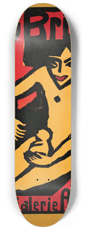 Ernst Ludwig Kirchner - Poster for the exhibition for the artists group Die Brcke at the Arnold Gallery Dresden 8.25 inch art skate deck