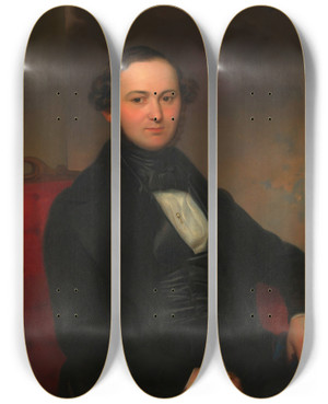 Triptych art skateboard deck of Alois Von Anreiter Josef Johann Wei Prokurist Der Firma Porger by Alois Von Anreiter (1803-1882)