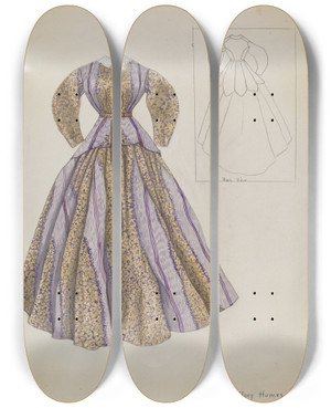 Triptych art skateboard deck of Mary E Humes Costume_1 by Mary E Humes (20-) Triptych art skateboard deck of Mary E Humes Costume_1 by Mary E Humes (20-)