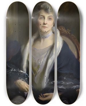 Triptych art skateboard deck of Philip Alexius De Lszl Clara Margaret Cook Kellogg by Philip Alexius de Lszl (1869-1937)