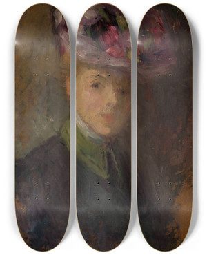 Triptych art skateboard deck of Olga Boznanska Portrait Of A Woman In A Hat With Flowers by Olga Boznanska (1865-1940) Triptych art skateboard deck of Olga Boznanska Portrait Of A Woman In A Hat With Flowers by Olga Boznanska (1865-1940)