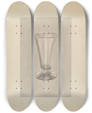 Triptych art skateboard deck of American 20Th Century Glass_2 by American 20Th Century