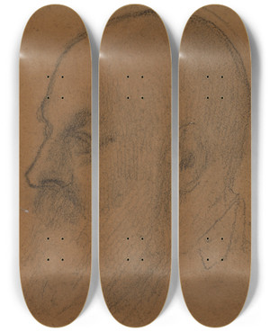 Triptych art skateboard deck of Pierre Puvis De Chavannes Tte Dhomme_1 by Pierre Puvis De Chavannes (1824-1898) Triptych art skateboard deck of Pierre Puvis De Chavannes Tte Dhomme_1 by Pierre Puvis De Chavannes (1824-1898)