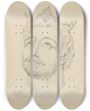 Triptych art skateboard deck of William Blake King Canute by William Blake (1757-1827)