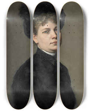 Triptych art skateboard deck of Leopold Carl Mller Bertha Mller The Artists Sister by Leopold Carl Muller (1834-1892)