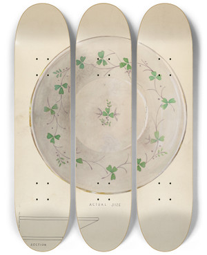 Triptych art skateboard deck of Kurt Melzer Plate by Kurt Melzer
