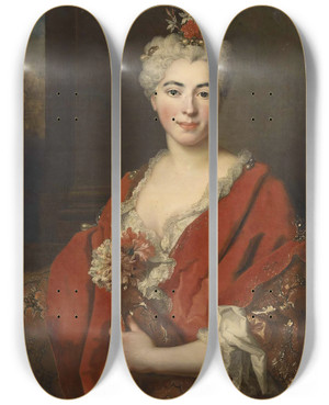 Triptych art skateboard deck of Nicolas De Largillire Portrait Of Marguerite Elisabeth De Largillierre 17011756 The Artists Daughter by Nicolas de Largillire (1656-1746)