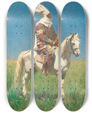 Triptych art skateboard deck of Vasily Vereshchagin Kyrgyz_1 by Vasily Vereshchagin (1842-1904)