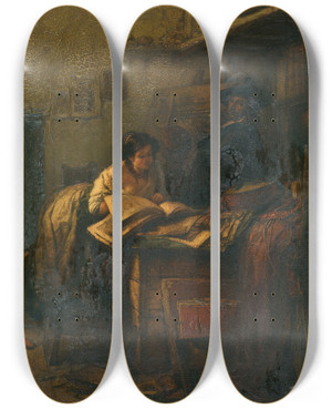 Triptych art skateboard deck of Jan August Hendrik Leys The Studio by Jan August Hendrik Leys (1815-1869) Triptych art skateboard deck of Jan August Hendrik Leys The Studio by Jan August Hendrik Leys (1815-1869)