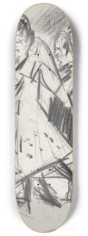 Ernst Ludwig Kirchner - Tanzende Bauern 8.25 inch art skate deck