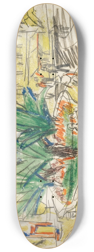 Ernst Ludwig Kirchner - The Bosquet In Albertplatz In Dresden 8.25 inch art skate deck