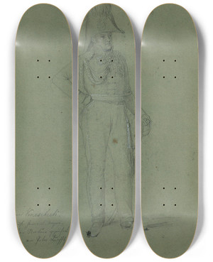 Triptych art skateboard deck of Johann Peter Krafft Baron Knesebeck by Johann Peter Krafft (1780-1856)