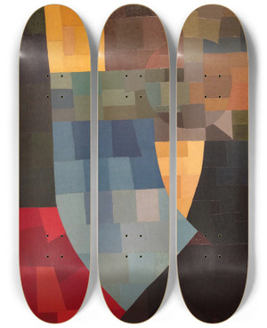 Triptych art skateboard deck of Otto Freundlich Komposition_1 by Otto Freundlich (1878-1943)