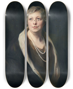 Triptych art skateboard deck of Philip Alexius De Lszl Olive Thring by Philip Alexius de Lszl (1869-1937)