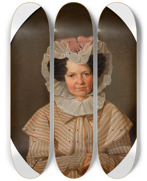 Triptych art skateboard deck of Franz Eybl Therese Burger Bischof by Franz Eybl (1806-1880)
