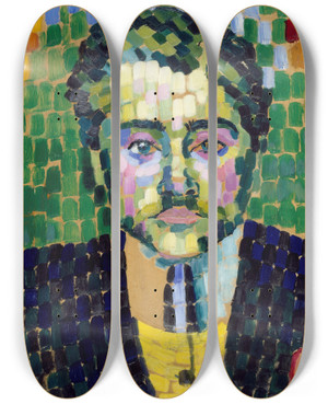 Triptych art skateboard deck of Robert Delaunay Jean Metzinger by Robert Delaunay (1885-1941)