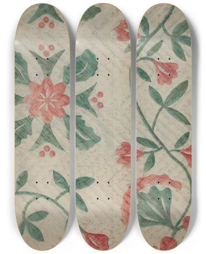 Triptych art skateboard deck of Katherine Hastings Quilt_6 by Katherine Hastings