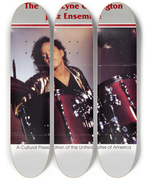 Triptych art skateboard deck of Us Information Agency The Terri Lyne Carrington Jazz Ensemble by U S Information Agency (1953-1999)