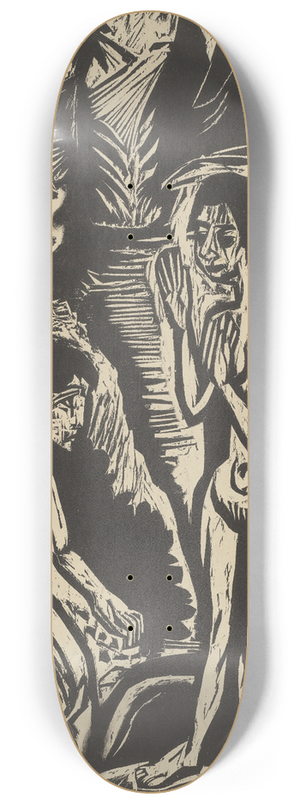 Ernst Ludwig Kirchner - Zwei badende Frauen im Felsenbach 8.25 inch art skate deck
