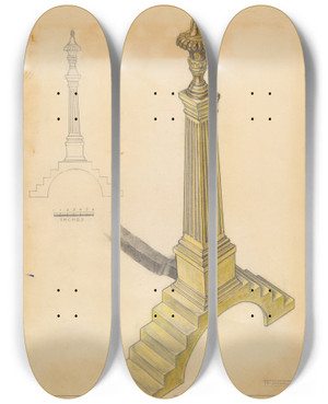 Triptych art skateboard deck of Frank Fumagalli Andiron by Frank Fumagalli (20-)