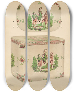Triptych art skateboard deck of Joseph Rothenberg Bandbox_1 by Joseph Rothenberg