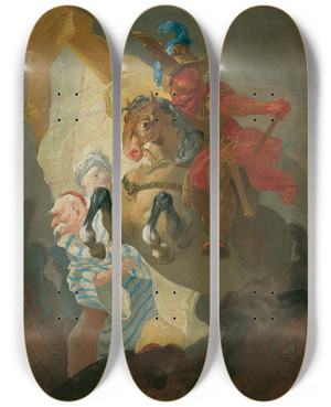 Triptych art skateboard deck of Joseph Winterhalder The Younger Reitender Feldherr by Joseph Winterhalder the younger (1743-1807)