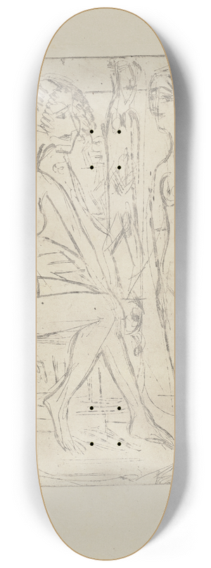 Ernst Ludwig Kirchner - Zwei nackte Mdchen 8.25 inch art skate deck