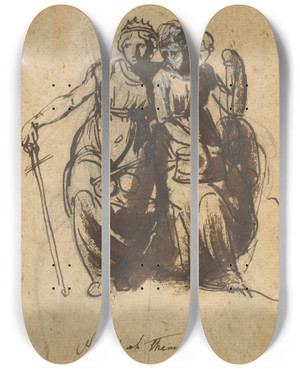 Triptych art skateboard deck of Nicolai Abildgaard Nemesis And Themis by Nicolai Abildgaard (1743-1809) Triptych art skateboard deck of Nicolai Abildgaard Nemesis And Themis by Nicolai Abildgaard (1743-1809)