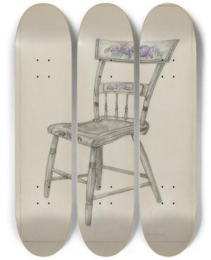 Triptych art skateboard deck of Rosa Burger Pa German Chair_1 by Rosa Burger