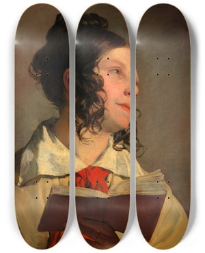 Triptych art skateboard deck of Friedrich Von Amerling Josefine Von Kaltenthaler by Friedrich Von Amerling (1803-1887)