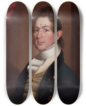 Triptych art skateboard deck of William Edward West Thomas R Fosdick by William Edward West (1788-1857)