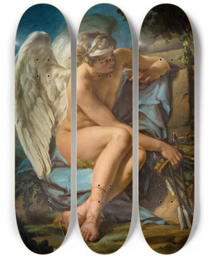 Triptych art skateboard deck of Louisjeanfranois Lagrene Lamour Lafft by Louis-Jean-Franois Lagrene (1724-1805)