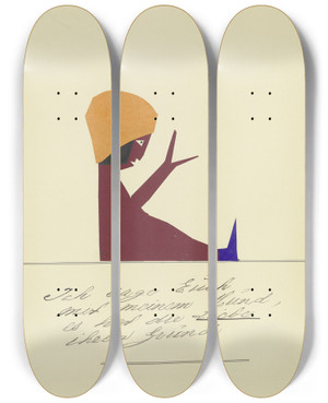 Triptych art skateboard deck of John Elsas Ich Sage Euch Mit Meinem Mund by John Elsas (1851-1935)