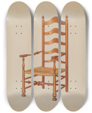 Triptych art skateboard deck of Frank Wenger Armchair_3 by Frank Wenger (20-)