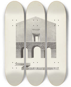 Triptych art skateboard deck of James Jones Mision San Juan Bautista_4 by James Jones
