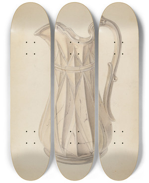 Triptych art skateboard deck of Frank Fumagalli Wash Bowl And Pitcher_1 by Frank Fumagalli (20-)